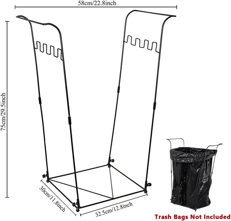 viterlight 2 Pack Trash Bag Holder, 30-45 Gallon Garbage Bag Holder, Metal Portable Leaf Bag Holder, Multi-use Trash Bag Holder Stand for Indoor, Outdoor, Camping, Parties - Image 2